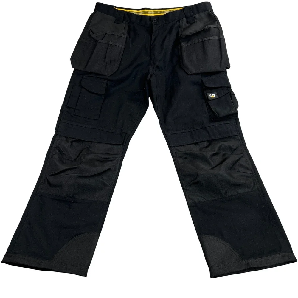 CAT Caterpillar Utility Cargo Work Pants Mens 36x30 Black Rugged Workwear